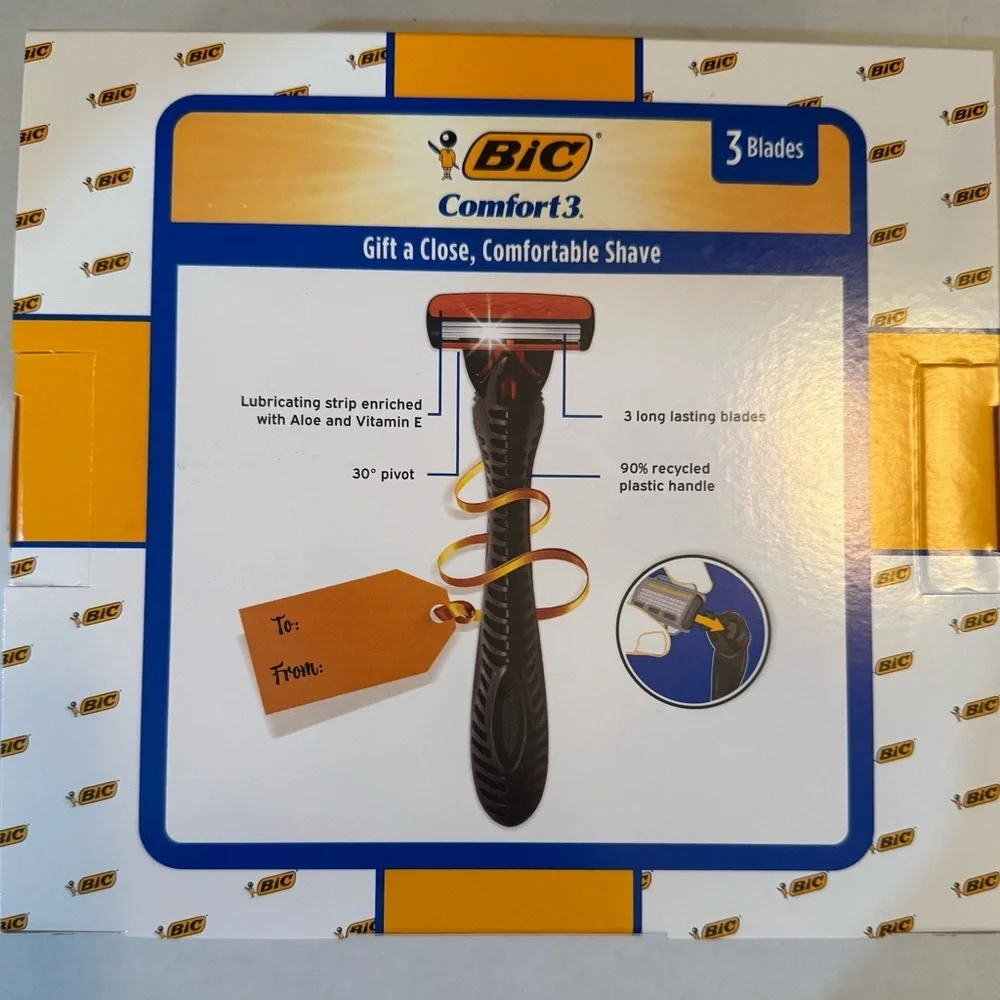 BIC Comfort 3 Refillable Men's 3-Blade Manual Razors, 1 Handle and 14 Cartridges